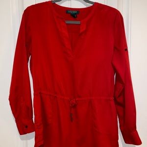 Lauren Ralph Lauren red blouse! VDAY VIBES LADIES!